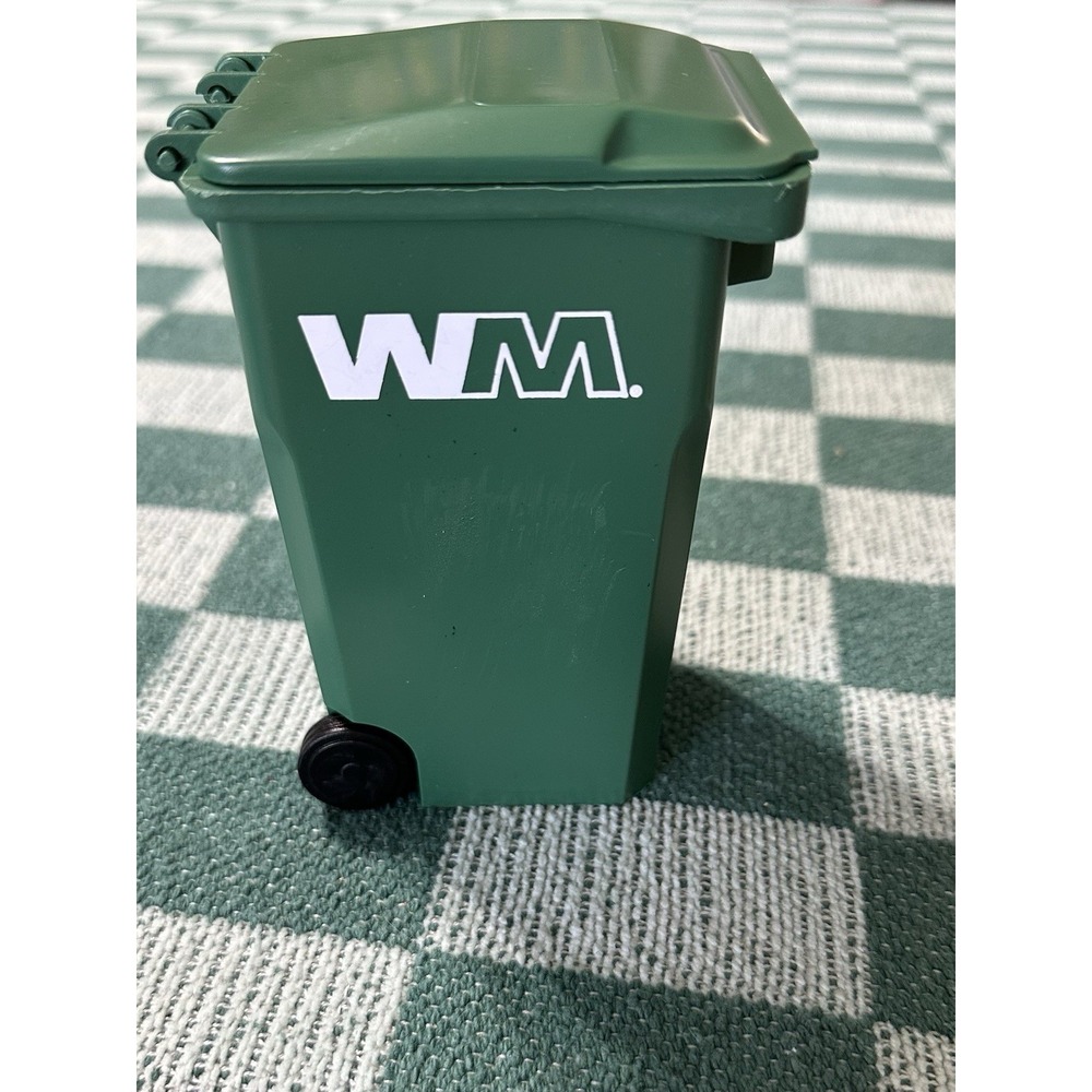 WM Waste Management Mini Trash Can DUMPSTER Desk Pen Holder 5" - Picture 4 of 6